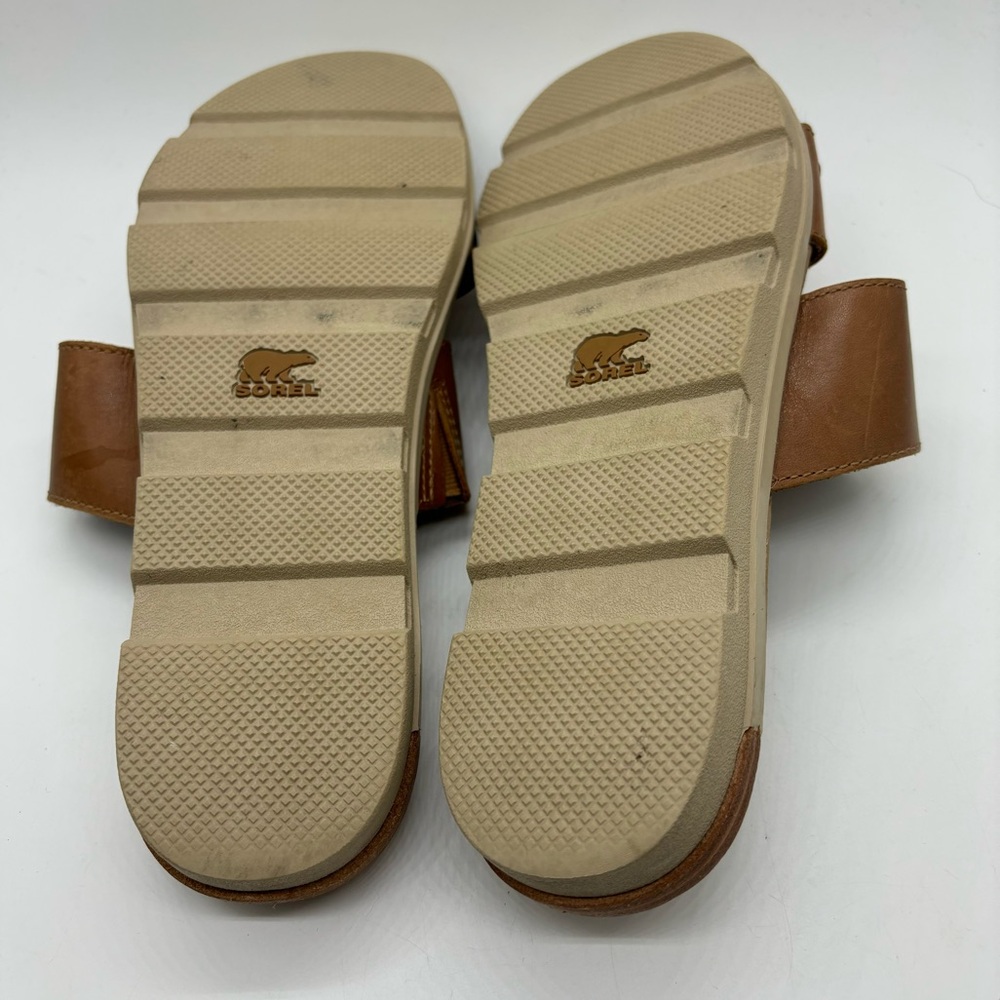 Sorel Women's Torpeda Slide Flat Sandal Size 10 Brown/White Leather NL2937-224 - Picture 8 of 8